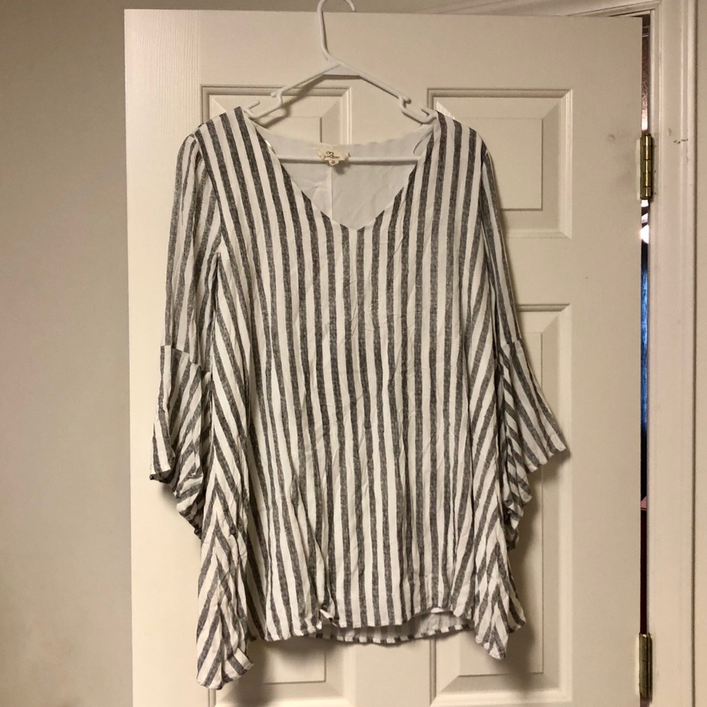 Gray and white stripped dress in Medium